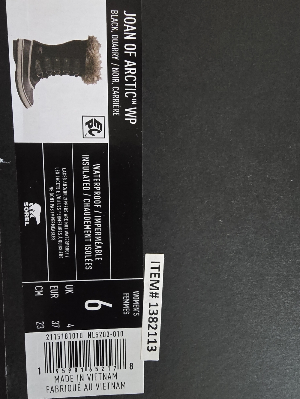 Sorel Black and Gray Fur-Trim Winter Rain Boots - Picture 2 of 7